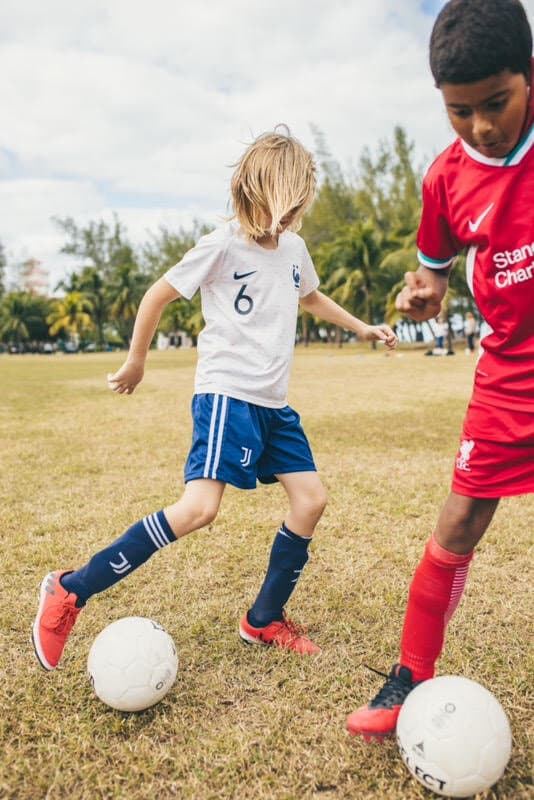 Young Futprep player practicing during Lil Kickers